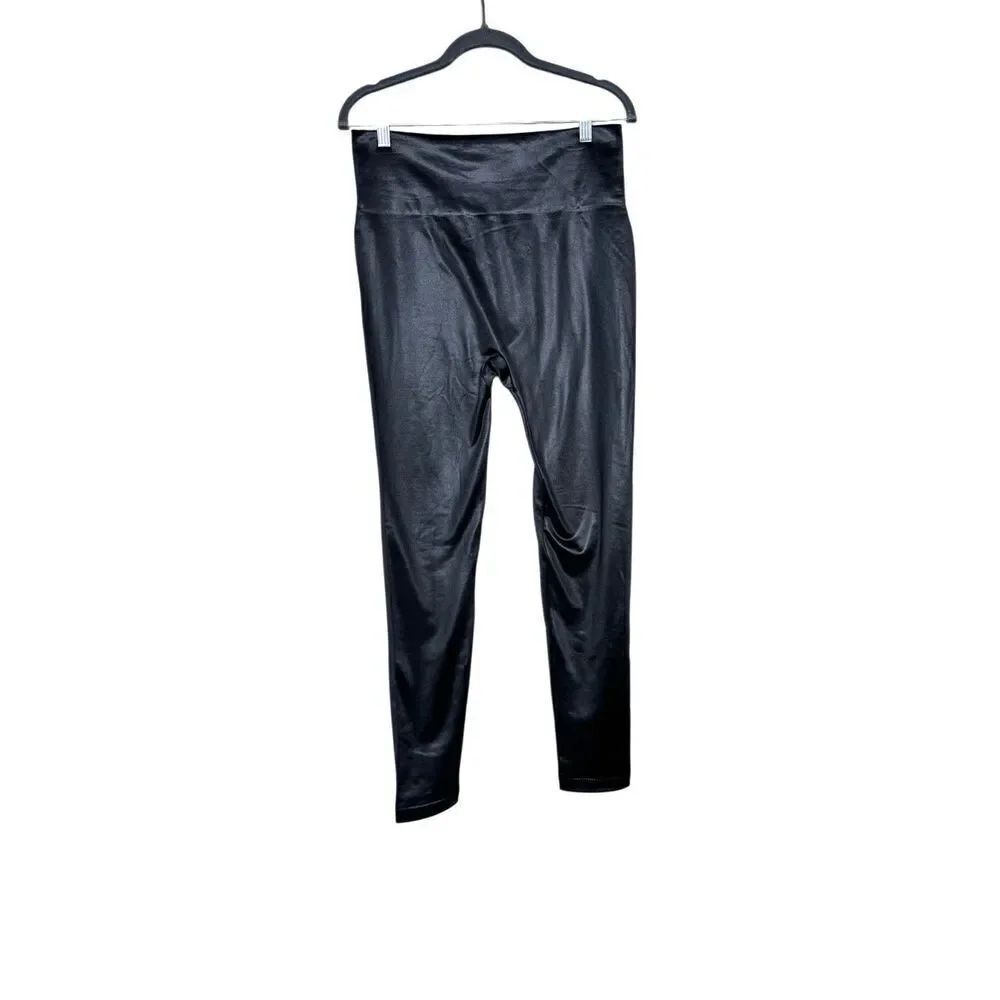 A New Day black shiny seamless high waisted fleece lined leggings size L/XL